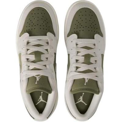 Jordan Детские баскетбольные кроссовки Air Jordan 1 Low Серые Зеленые Унисекс
