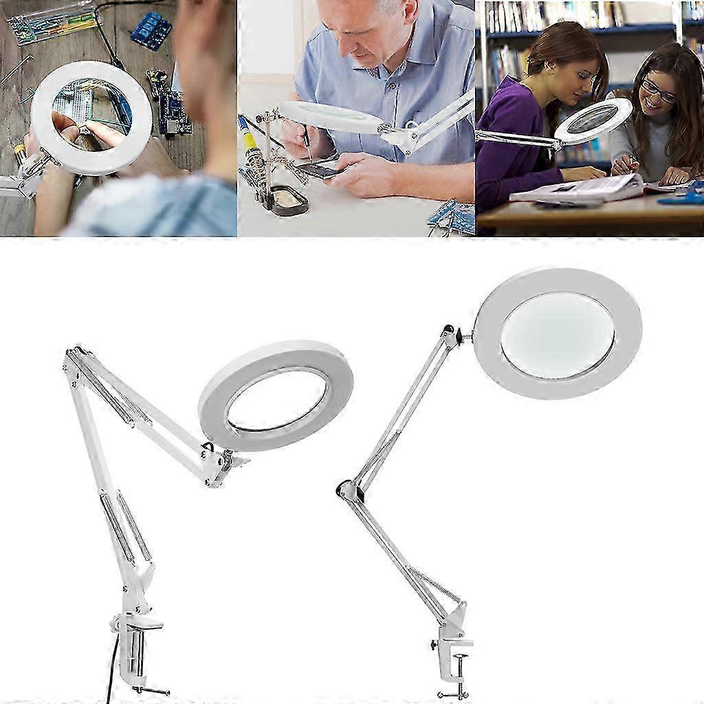 LED Magnifying Lamp Metal Swing Arm Magnifier Lamp - Stepless Dimming 2 Sizes 2025
