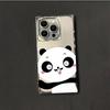 Clear Square Back Tube Case Protection For iPhone 16 ProMax 15 Plus 11 14 Pro Max 13 12 Baby Panda Pattern