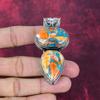 Orange Spiny Oyster Handmade Gemstone Pendant, 925 Solid Sterling Silver Pendant, For Thanksgiving