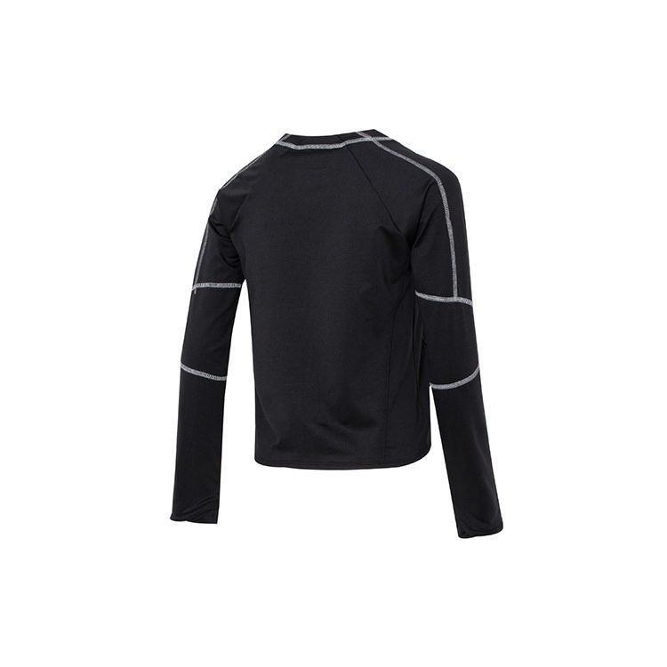 Under Armour Полосатая спортивная повседневная футболка с круглым вырезом и длинными рукавами, женские топы, черные 1373970-001