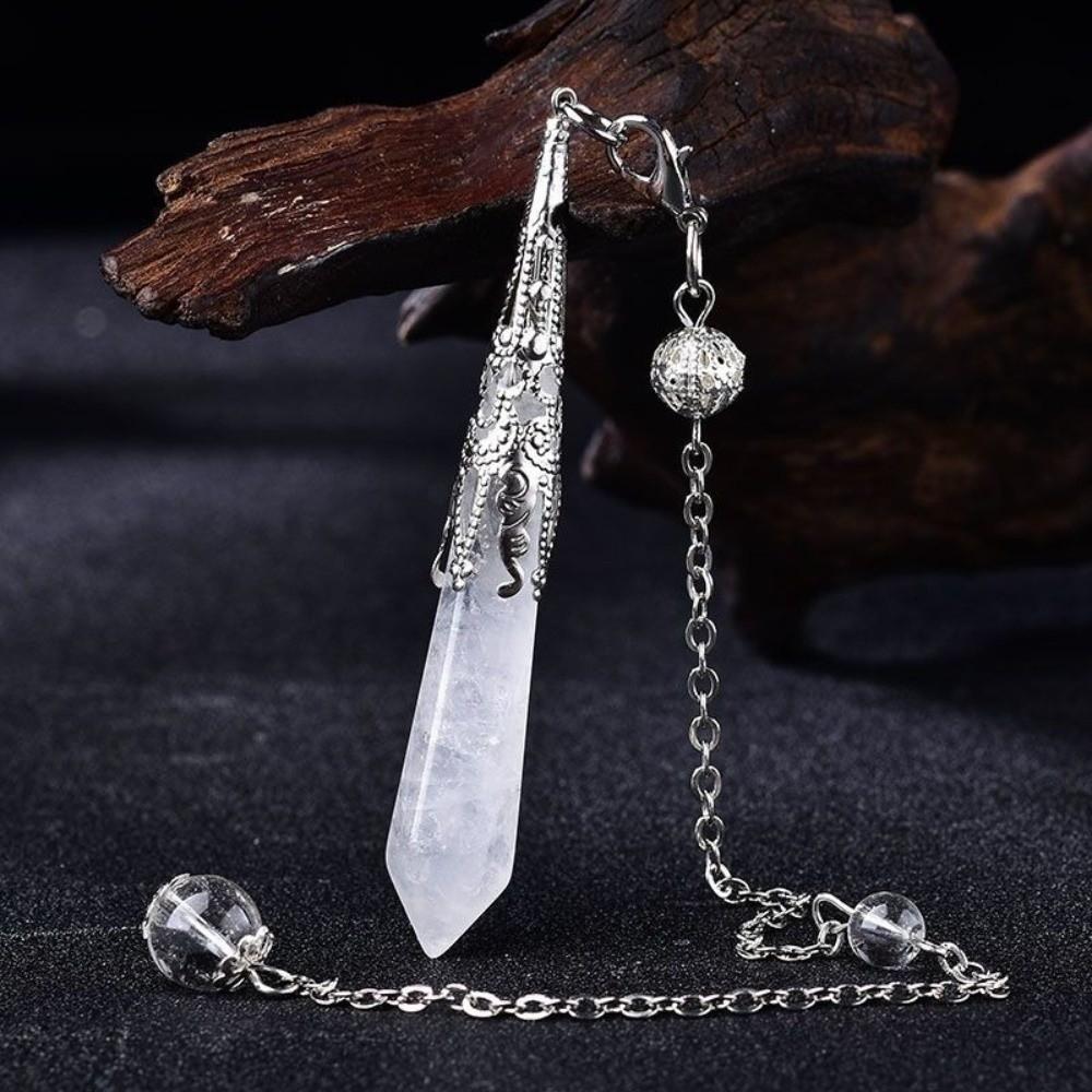 Energy Natural Crystal Pendulums Hexagon Cone Witch Spiritual Pendulos  Jewelry Gift