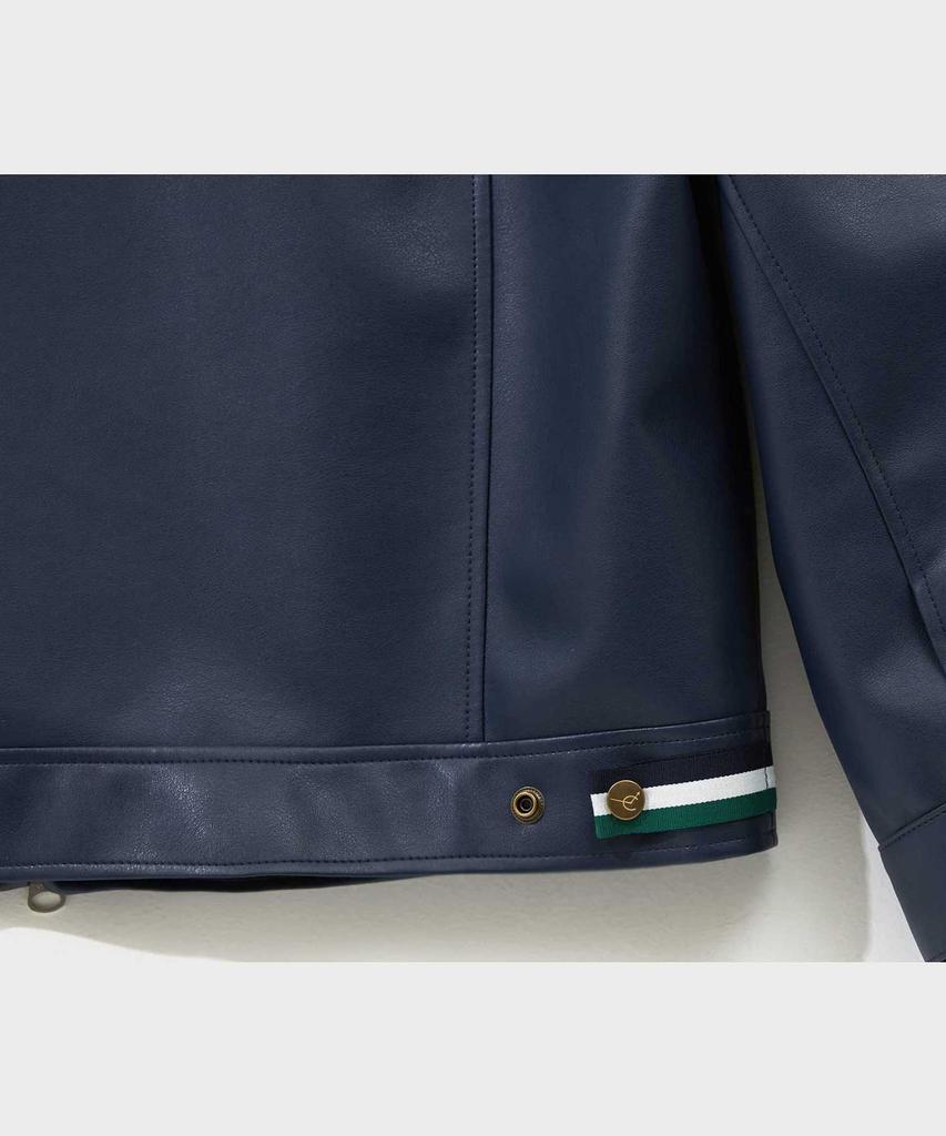 Ffeff Studio Leather Single Zip-Up Jacket (Navy)