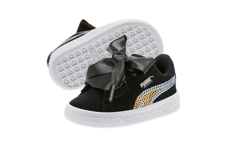 Puma Замшевые Кроссовки для Скейтбординга Низкие Сердце Трейлблейзер Sqn Детские Черные Возраст 3-7 Лет 368954-02