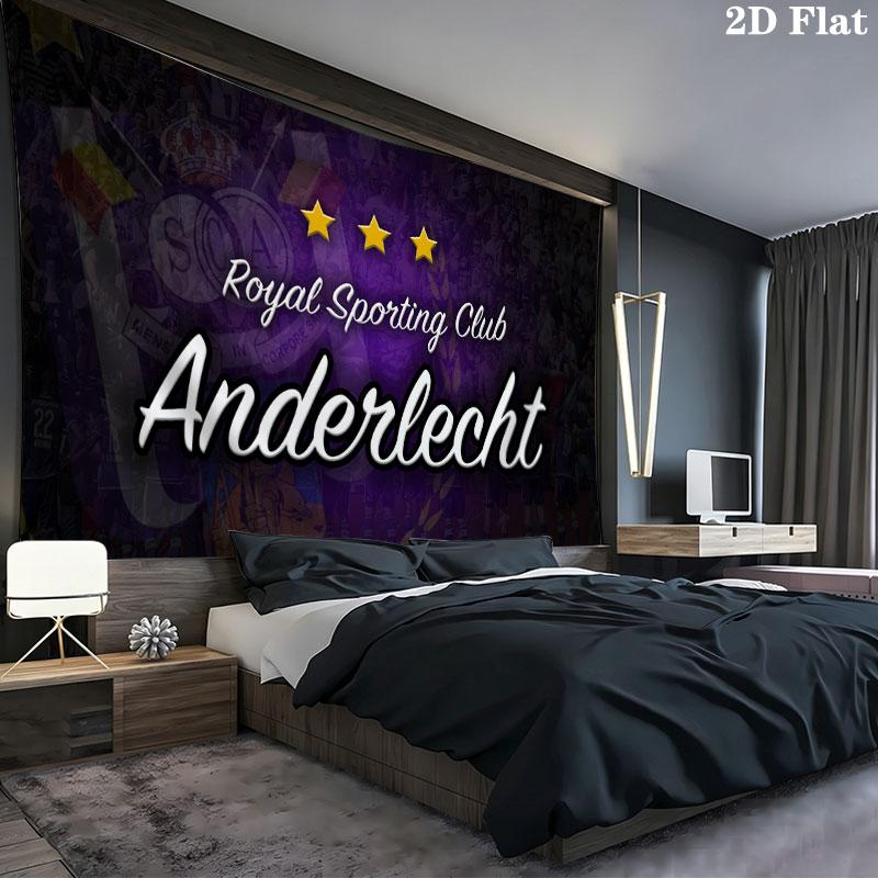 Royal Sporting Club Anderlecht Wall tapestry, aesthetic printed fabric blanket, suitable for bedroom, living room, and home decor.