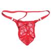 Сексуальное мужское нижнее белье, прозрачное кружевное микро-бикини с цветочным принтом, трусы-стринги, нижнее белье