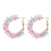 3 Pairs Bohemia Hoop Earrings Crystal Beads Gold Earrings Trend Jewelry Dangle Earrings  Women