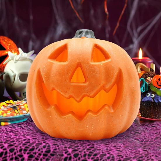 Тыквенный светильник на Хэллоуин, работающий от батареек, тыквенный фонарь, домашний настольный центральный элемент для вечеринки на Хэллоуин