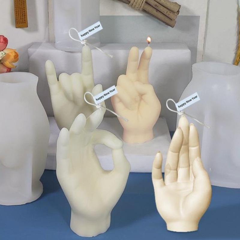 Creative Gesture Aromatherapy Candle Making Supplies Wax Mould Plaster Home Decoration