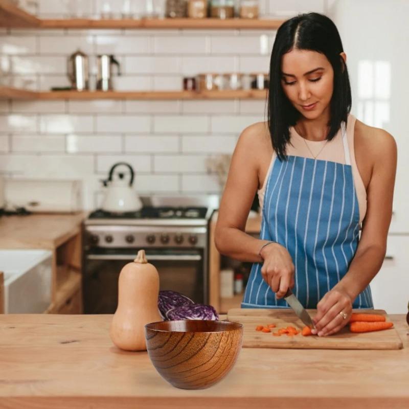 1 шт. деревянная миска в японском стиле, натуральная столовая посуда для фруктового салата, лапши, рисового супа, кухонная утварь, посуда ручной работы