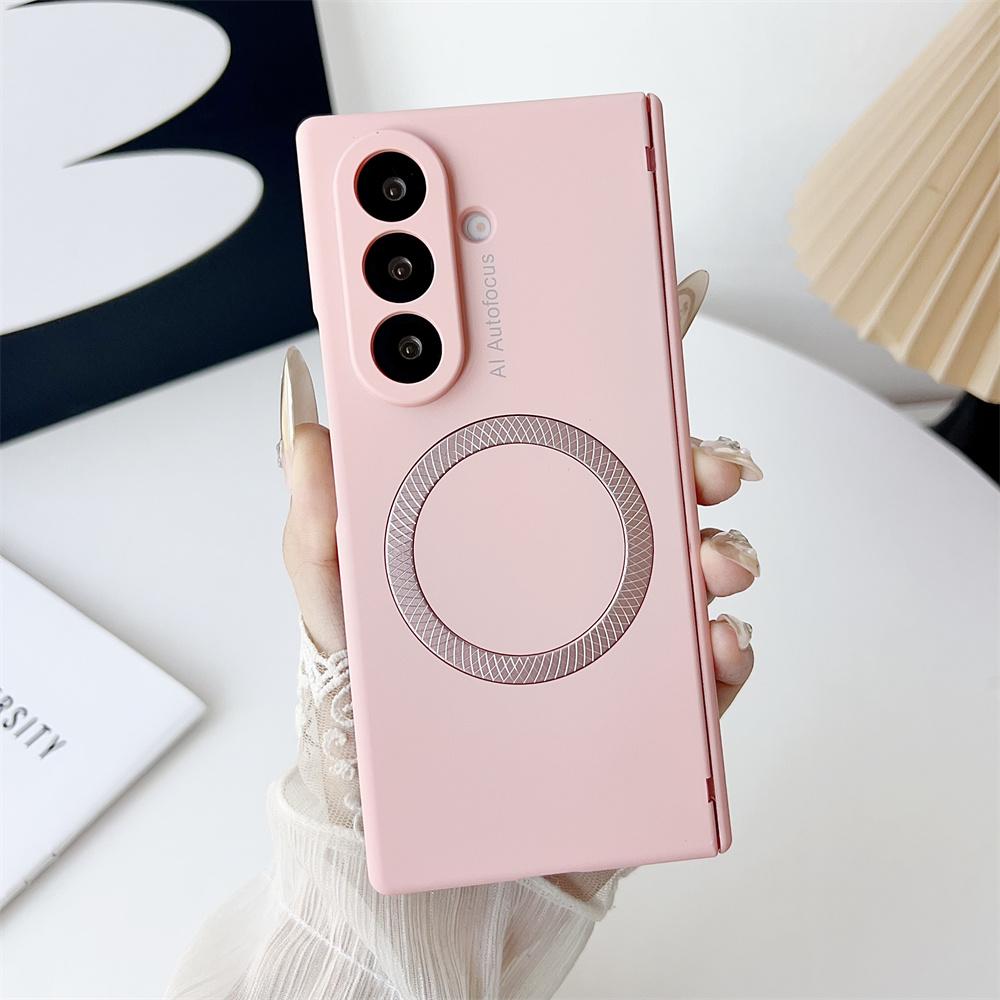 For Samsung Galaxy Z Fold7 5G Magnetic Case Hard PC Phone Cover with Tempered Glass Screen Film