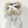 Женская Шапка Модная Плюшевая Бини - Зимнее Тепло Стиль Субкультуры Леопардовый Принт Ушки Медведя Панк Заклепки Шляпа-Ведро
