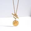 Six -Pointed Star Necklace For Women Stainless Steel Coin Toggle Necklace Medallion Choker Collier Joyas De Muje