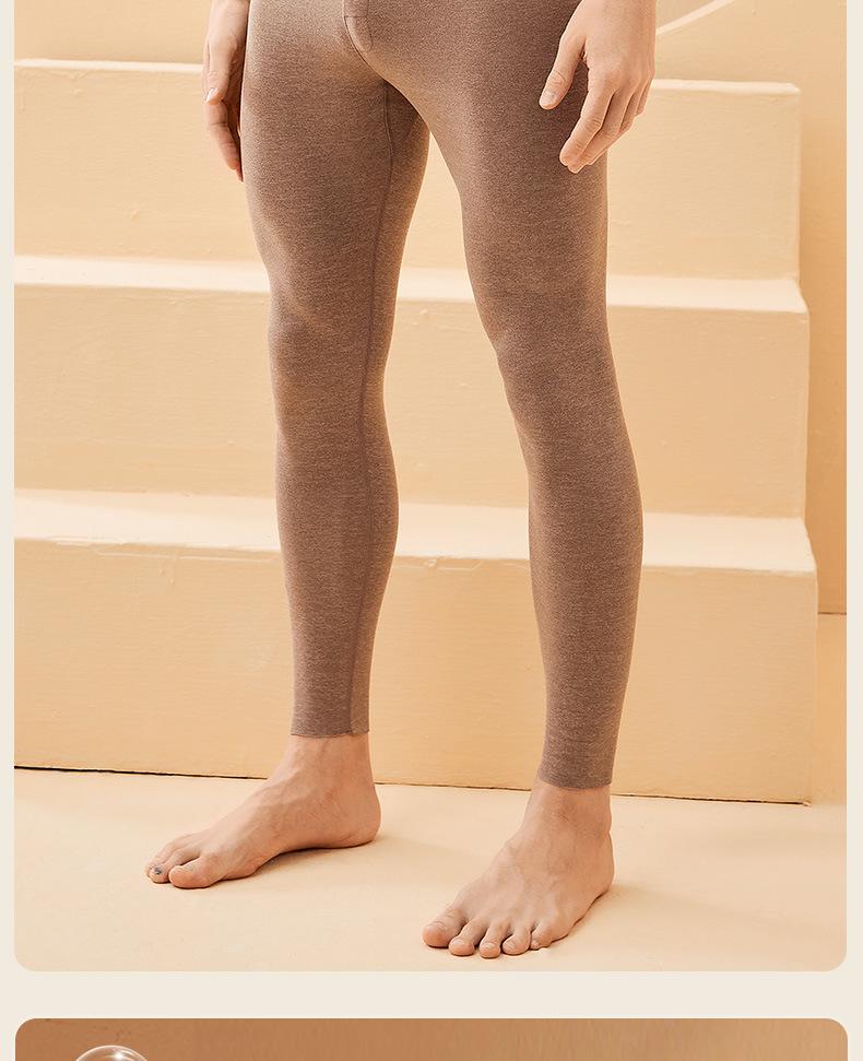 Мужские теплые шерстяные леггинсы с бархатной подкладкой - зимние брюки, защищающие от холода