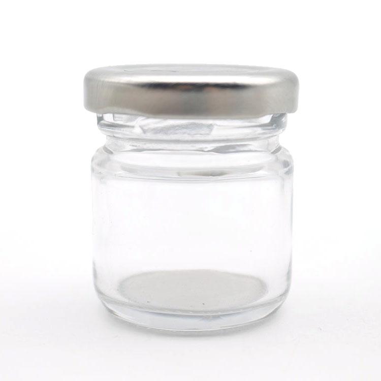 40ml Food Grade Empty Round Clear Mini Jam Honey Glass Jar Small Glass Jars with Metal Lid