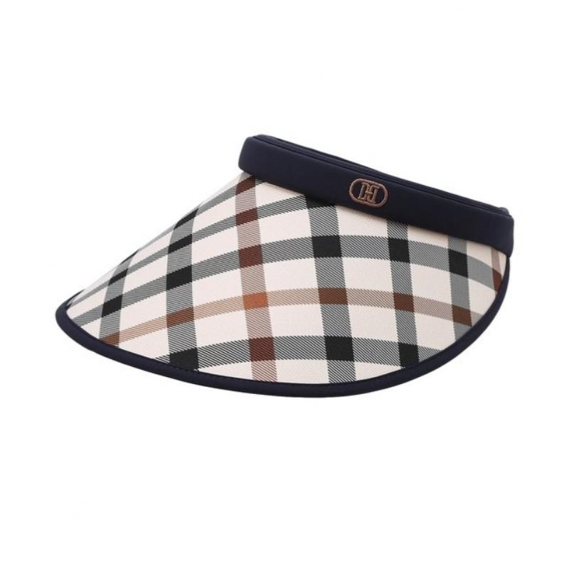 Daks Navy Check Sun Cap [wide Brim] Dbhe4f101n2
