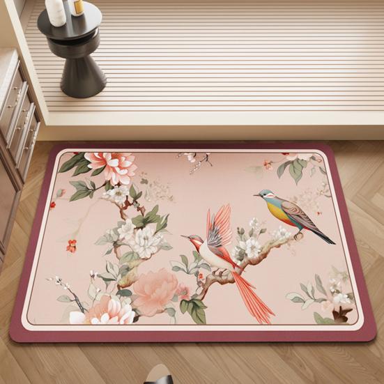 Chinese Style Thickened Tea Mat Kitchen Countertop Water Absorbent Coaster Non-Slip Wash-Free