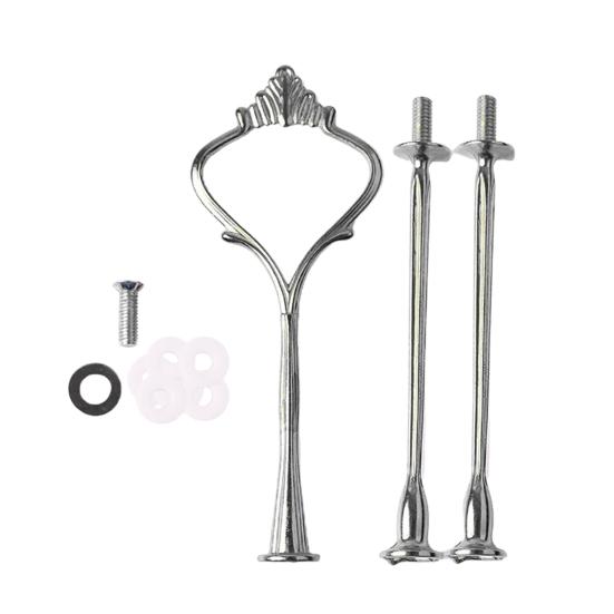 2/3 Tier Cake Plate Stand Crown Handle Fitting Rod Wedding Party Display Stand