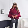 Women's Casual Fall Winter Fashion Long Sleeve Half Turtleneck Coat Solid Color Print Outerwear