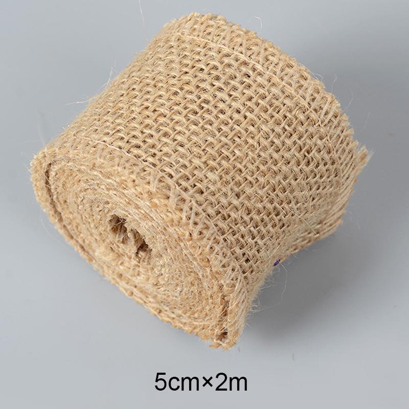 2M/Roll Wedding Decor Natural Jute Burlap Ribbons Jute Ribbon Rolls Vintage Jute Burlap Fabric