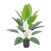 Artificial Red Double Line Leaf Bonsai for Home and Office Decor