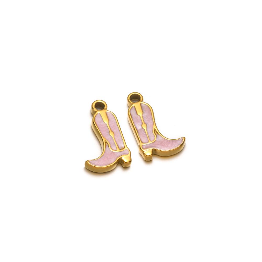 5pcs Stainless Steel Enamel Heart Star Martin Boot Shoes Charms for DIY Jewelry Necklace Bracelet Earring Making Accessories