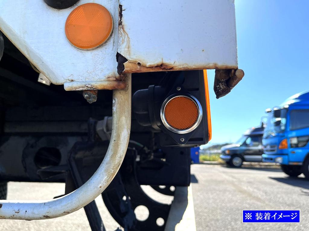 BRIGHTZ UD TRUCK-S-081 UD Trucks Quon Ultra Mirror Stainless Steel Plated Side Reflector Ring 2PC