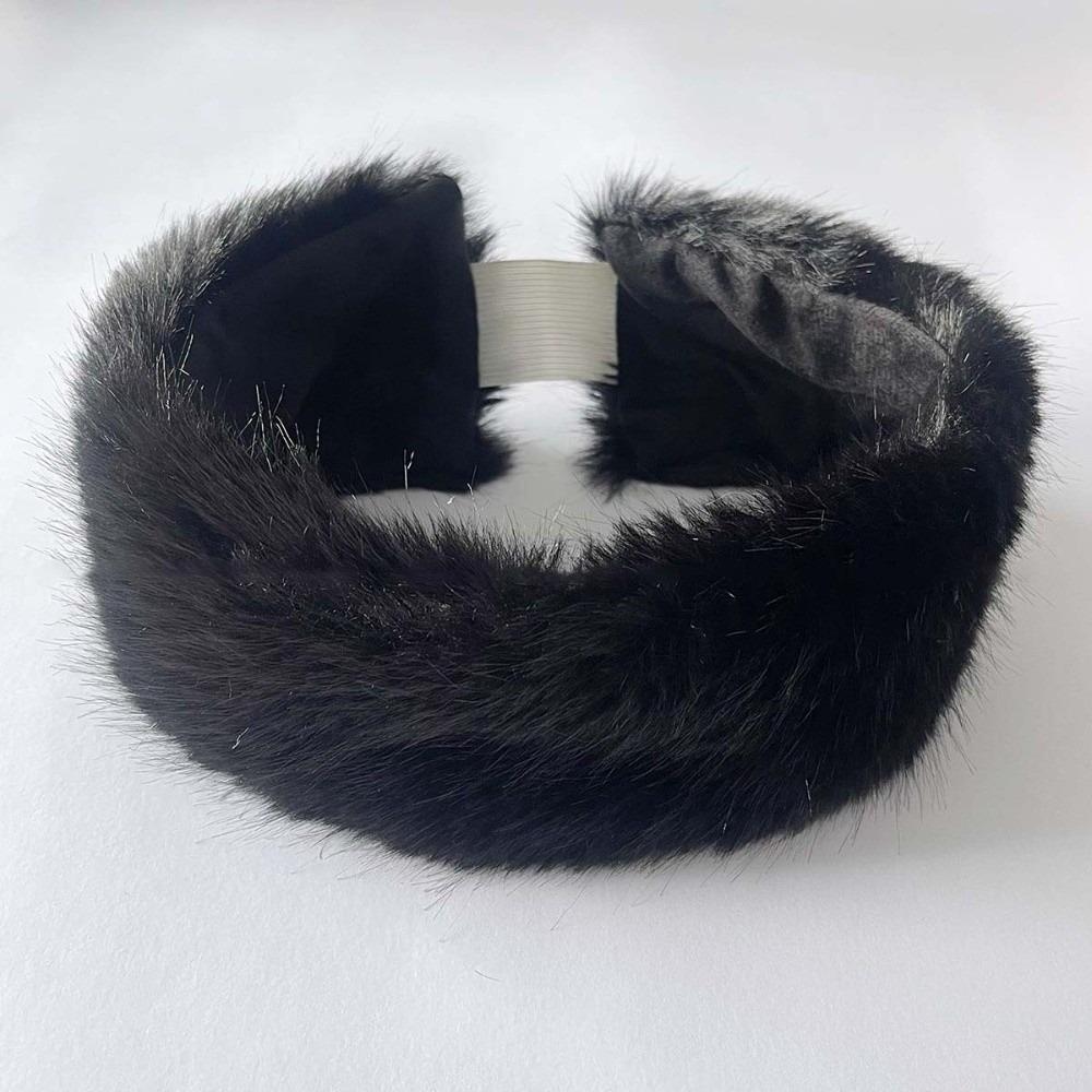 Thickened Ear Warmer Elastic Plush Hairband Empty Top Hat Fur Headband Skiers
