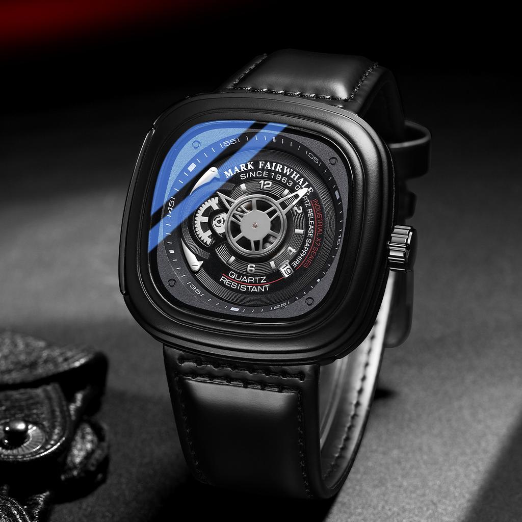 Mark Fairwhale 5052 Wristwatches Original Man Watch Leather Quartz Watch Luxury Waterproof Male Relgios Masculino Reloj Hombre