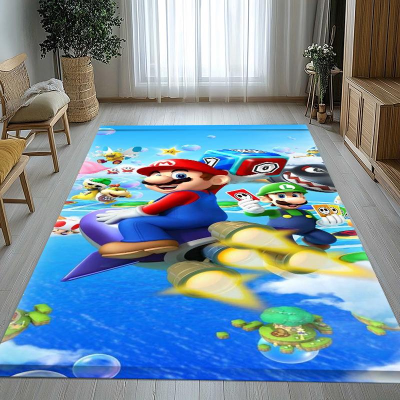 Retro M-Mario Bros Game Cartoon Living Room Non-Slip Area Rug Soft Carpet for Bedroom Kids Playroom Sofa,Home Decor Doormat Gift