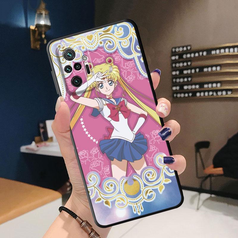 Мягкий противоударный чехол из ТПУ для телефона Redmi 9A 9C 10C 9T 10A K40 Pro 6 7 8 8A 7A K50 9 10 6 Pro, чехол с милым аниме Sailors M-Moons