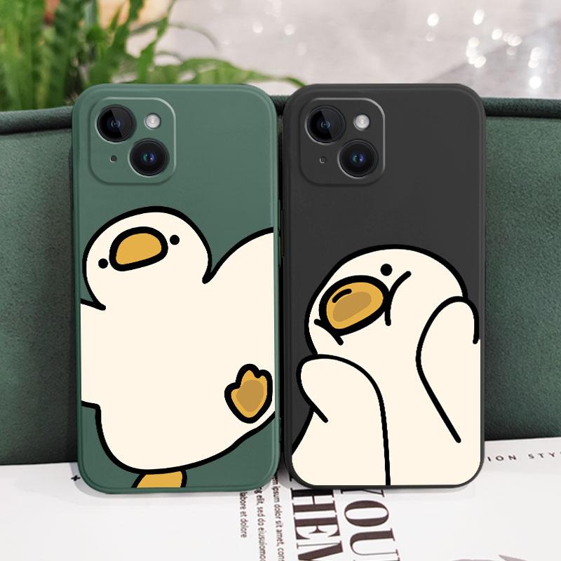 Красивый чехол для телефона с уткой для iPhone 17 17 Air 16 16e 15 14 13 12 11 X XR XS Plus Pro Max Mini Силиконовый чехол