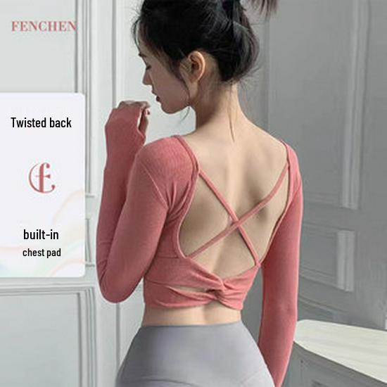 Женский рубчатый спортивный топ-бра с полосками и спинкой-борцовкой - Европейский и американский стиль, ударопрочный для йоги и бега