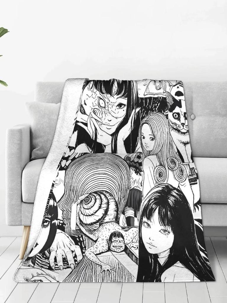 Tomie Junji Ito Blanket  Soft Warm Throws for Winter Bedding Child Couch Chair Pattern Ideal for Bedspread