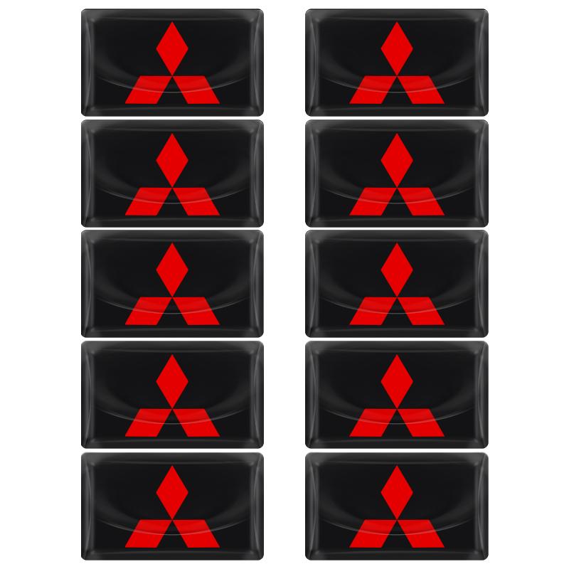 3D Logo Epoxy Resin Short Car Stickers Body Decor Decal for Mitsubishi Outlander I200 Pajero Eclipse ASX Lancer Space Delica Ex