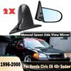 2pcs Manual Adjustable Car Door Wing Rearview Mirror Side Rear View Mirror Cap For Honda Civic 4Dr Sedan 1996 - 2000