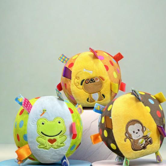 1/3Pcs Squeaky Dog Plush Toy with Built-in Bell, Soft Stuffed Ball Hanging Dog Training Toy, Interactive Pet Chew Toys for All Breeds