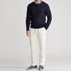 Polo Ralph Lauren Свитер мужской повседневный хлопковый вязаный косичкой с микрологотипом Синий MNPOSWE16820218-400