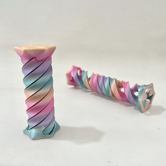 3D Printed Spiral Toy Repeating Rotation Expanding Spiral Passthrough Sculpture Figurine Stress Relief Kids Adults Mini Spiral Fidget Toy