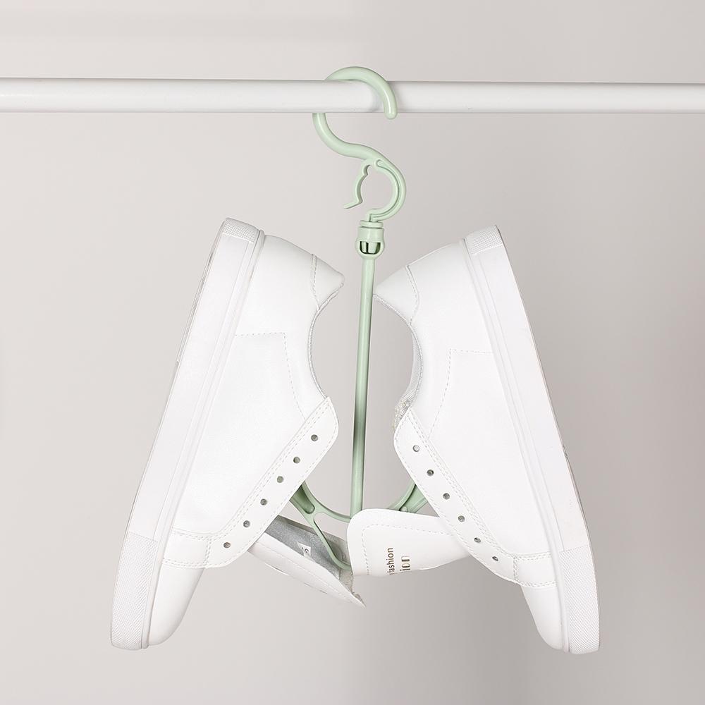 New Organizer Plastic Shoe Racks Storage Shelf 2 Hooks Drying Hanger
