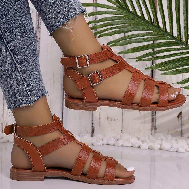 Fashion High Quality Ladies Shoes 2024 Summer New Women's High Top Sandals Non-slip and Wear-resistant Casual Large Size Roman Sandals