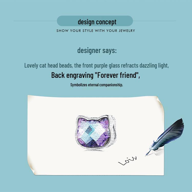 Серебряные бусины Ziyun «Цветной кот» из серебра 925 пробы – Милые питомцы, бусины для браслета «Сделай сам» SCC2469