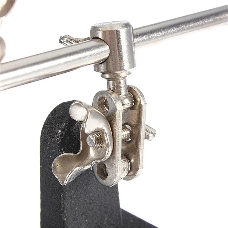 Подставка для пайки, 60 мм, с 4-кратным сварочным увеличительным стеклом, вращающимся на 360 градусов, регулируемым, 2 зажимами типа «крокодил»