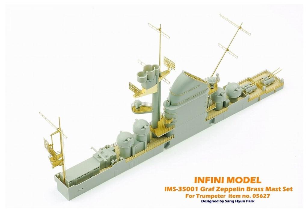 Infinity Model 1/350 IMS Series German Navy Aircraft Carrier Graf Zeppelin/TR Company Use Brass Ship's Mast Set Plastic Model Parts IMS3501