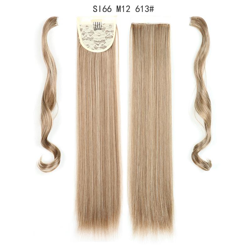 Straight Synthetic Clip In Drawstring Ponytail Hairpieces for Women High Temperature Fiber
