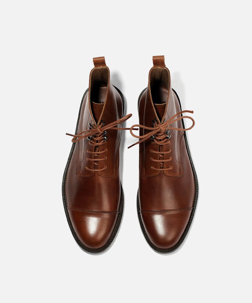 Custommood Boston Lace-Up Worker Boots (Italy Oil Brown)