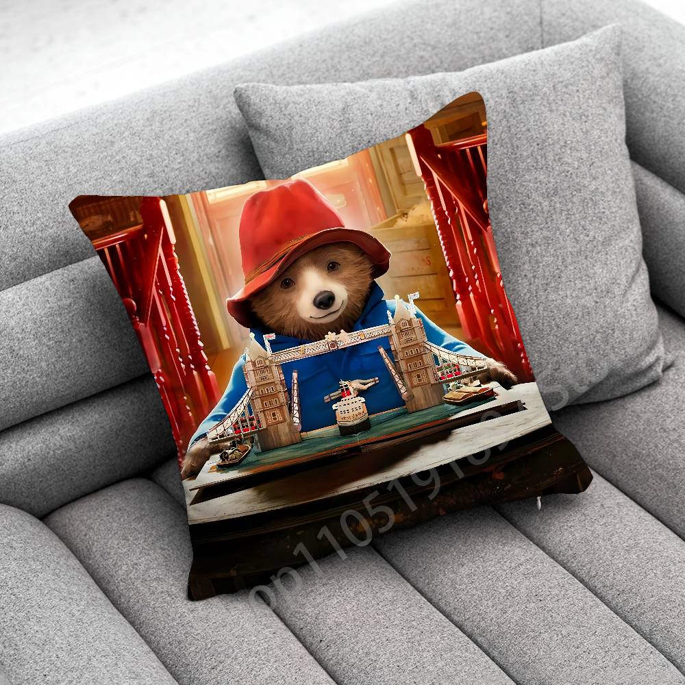 London P-Paddington Bear Throw Pillow Case For 30X30Cm 40X40Cm 45X45Cm 50X50Cm 55X55Cm Square Sofa Pillowcase Shell