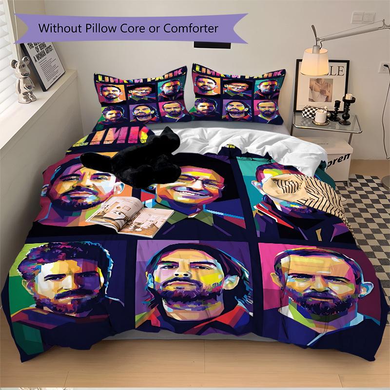 3pcs Linkin Park Band Duvet Cover Set, Includes 1 Duvet Cover and 1/2 Pillowcases (No Insert) yy251104238