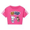 4187 Kid Girls Bunny Monkey Print Short Sleeve Short T-Shirt