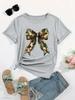 Summer New s Leopard Print Bow Short Sleeve Print Clothing Womens TShirt Harajuku Graphic Clothing Womens Top Tee
